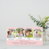 Drucke Save the Date Foto Cards - Rosa (Stehend Vorderseite)