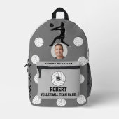 Drucke Schneiden Nähtaschen Volleyball grau Bedruckter Rucksack (Vorderseite)
