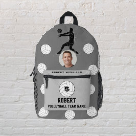 Drucke Schneiden Nähtaschen Volleyball grau Bedruckter Rucksack