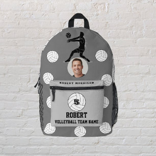 Drucke Schneiden Nähtaschen Volleyball grau Bedruckter Rucksack