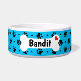 Drucke und Muster für schwarze und blaue Hunde Napf