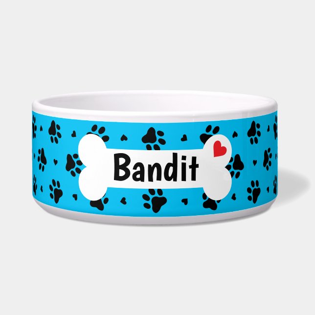 Drucke und Muster für schwarze und blaue Hunde Napf (Vorderseite)