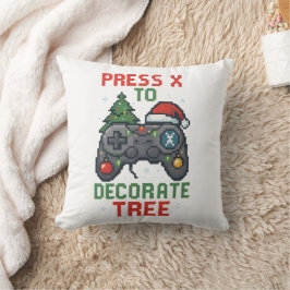 Drücke X zum Schmücken des Weihnachtsbaums Gamer-W Kissen