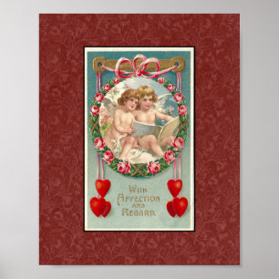 DRUCKEN 1900er VALENTINE POSTCARD Poster