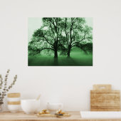 DRUCKEN - 2 große Bäume grün Poster (Küche)