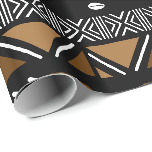 Drucken afrikanischer Bogolan-Geschenkpapier Geschenkpapier (Rolleneckpunkt)