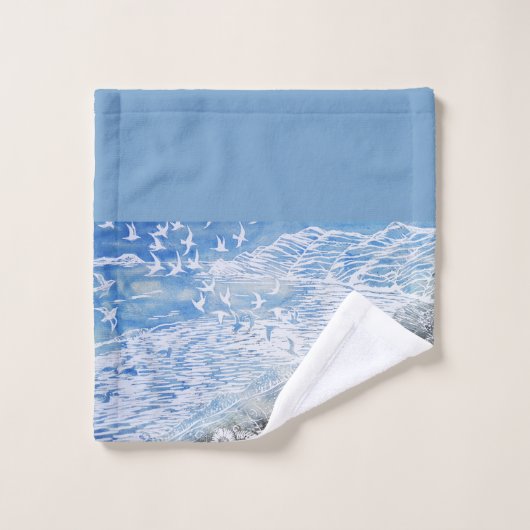 Drucken am Strand Badhandtuch Set (Waschlappen)