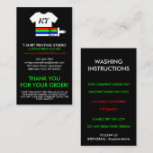 Drucken auf Anfrage Kleidung Waschanleitung Visitenkarte (Vorne/Hinten)