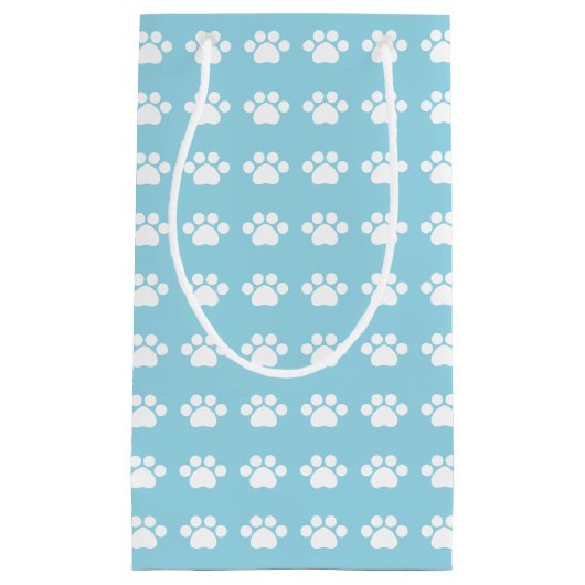 Drucken auf blauem Hintergrund Kleine Geschenktüte (Vorderseite)