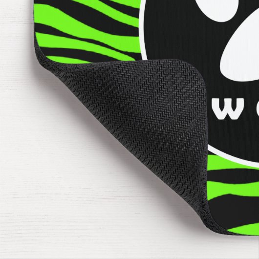 Drucken auf hellen Neon-grünen Zebra-Streifen Mousepad (Ecke)