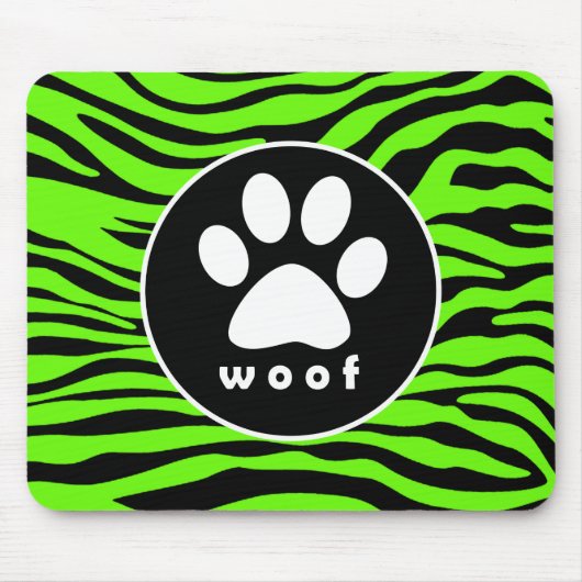 Drucken auf hellen Neon-grünen Zebra-Streifen Mousepad (Vorne)