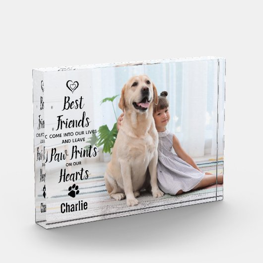 Drucken auf unserem Hearts Pet Hund Memorial Fotoblock (Links)