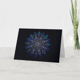 Drucken der handbemalten Mandala-Blankekarte Feiertagskarte