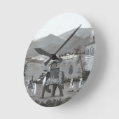 Drucken der indischen Kunst Runde Wanduhr (Winkel)