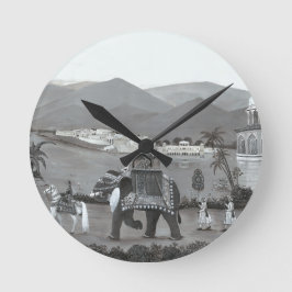 Drucken der indischen Kunst Runde Wanduhr