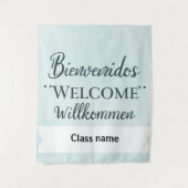 Drucken des Begrüßungsbanners mit Klassenname Wandteppich (Vorderseite)