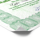 Drucken eines Abschlusszeugnisses Poster (Ecke)