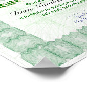 Drucken eines Echtheitszeugnisses Poster (Ecke)