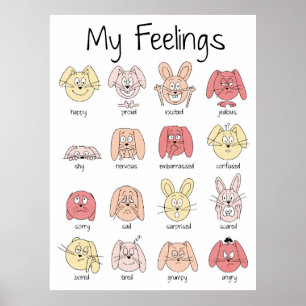 Drucken, Emotionen, Gefühle, Rosa Poster