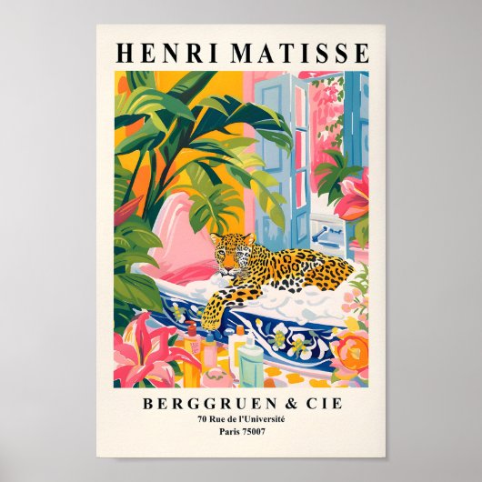 Drucken im Badezimmer, Leopard Mauer Kunst, Maxima Poster (Vorne)