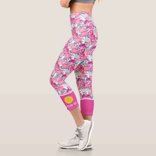 Drucken in Pickleball, benutzerdefinierter Text mi Capri Leggings (Links)