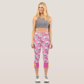 Drucken in Pickleball, benutzerdefinierter Text mi Capri Leggings (Vorderseite)