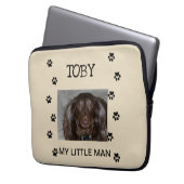Drucken mit Foto und Name des Begleiters Laptopschutzhülle (Vorderseite Links)