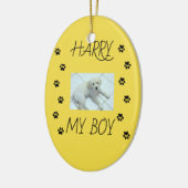 Drucken mit Foto und Name des Haustiers Keramik Ornament (Links)