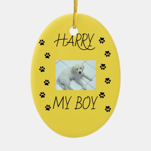 Drucken mit Foto und Name des Haustiers Keramik Ornament (Vorne)