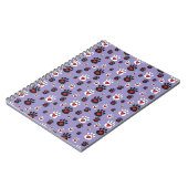 Drucken mit roten Herzen auf blau Notizblock (Linke Seite)