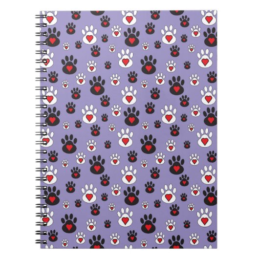 Drucken mit roten Herzen auf blau Notizblock (Vorderseite)