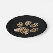 Drucken mit schwarzem Leopard-Sparkon Pappteller (Schrägansicht)
