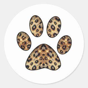 Drucken mit schwarzem Leopard-Sparkon Runder Aufkleber