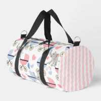 Drucken Nähen Tasche Duffel Pink & Blau Elefant