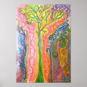 Drucken oder Poster mit psychedelischem Baumdesign