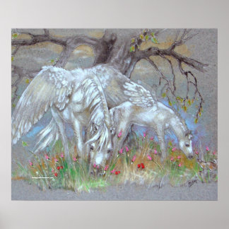 DRUCKEN - Pegasus Mother & Foal Poster