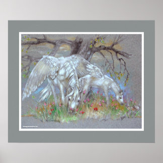DRUCKEN - Pegasus Mother & Foal Poster