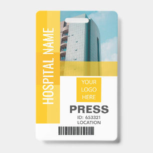 Drücken Sie Bar Code, Logo Gelbe ID Ausweis