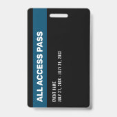 Drücken Sie das Abzeichen All Access Pass Event Bl Ausweis (Rückseite)