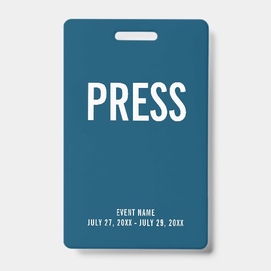 Drücken Sie das Abzeichen All Access Pass Event Bl Ausweis (Vorderseite)