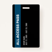 Drücken Sie das Abzeichen All Access Pass Event Bl Ausweis (Rückseite)