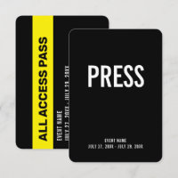 Drücken Sie das Abzeichen All Access Pass Event ID