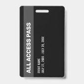Drücken Sie das Abzeichen All Access Pass Red Whit Ausweis (Rückseite)