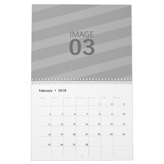 Drucken Sie das Foto für 2024 - Blank Kalender (Feb 2018)