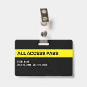 Drücken Sie das horizontale Abzeichen Alle Zugriff Ausweis (Rückseite mit Clip)