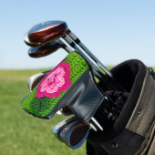 Drucken Sie die Blume in grün rosa. Golf Headcover (In Situ)