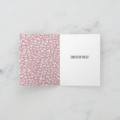 Drucken Sie die Farbe Rosa Weißer Leopard Dankeskarte (Innenseite)