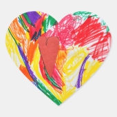 Drucken Sie die Kunst Ihres Kindes auf Aufklebern. Herz-Aufkleber (Vorderseite)