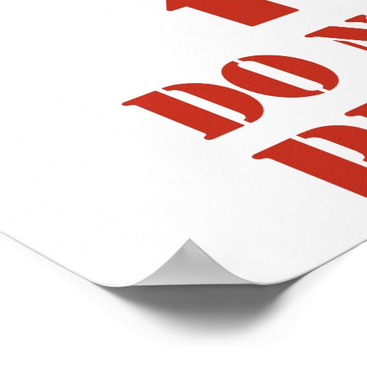 Drücken Sie die rote Taste nicht. Poster (Ecke)