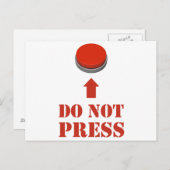 Drücken Sie die rote Taste nicht. Postkarte (Vorne/Hinten)